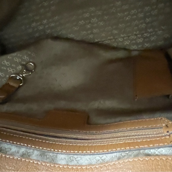 Anya Hindmarch leather satchel in tan leather - with 2 straps (with beach bag) - Picture 11 of 15